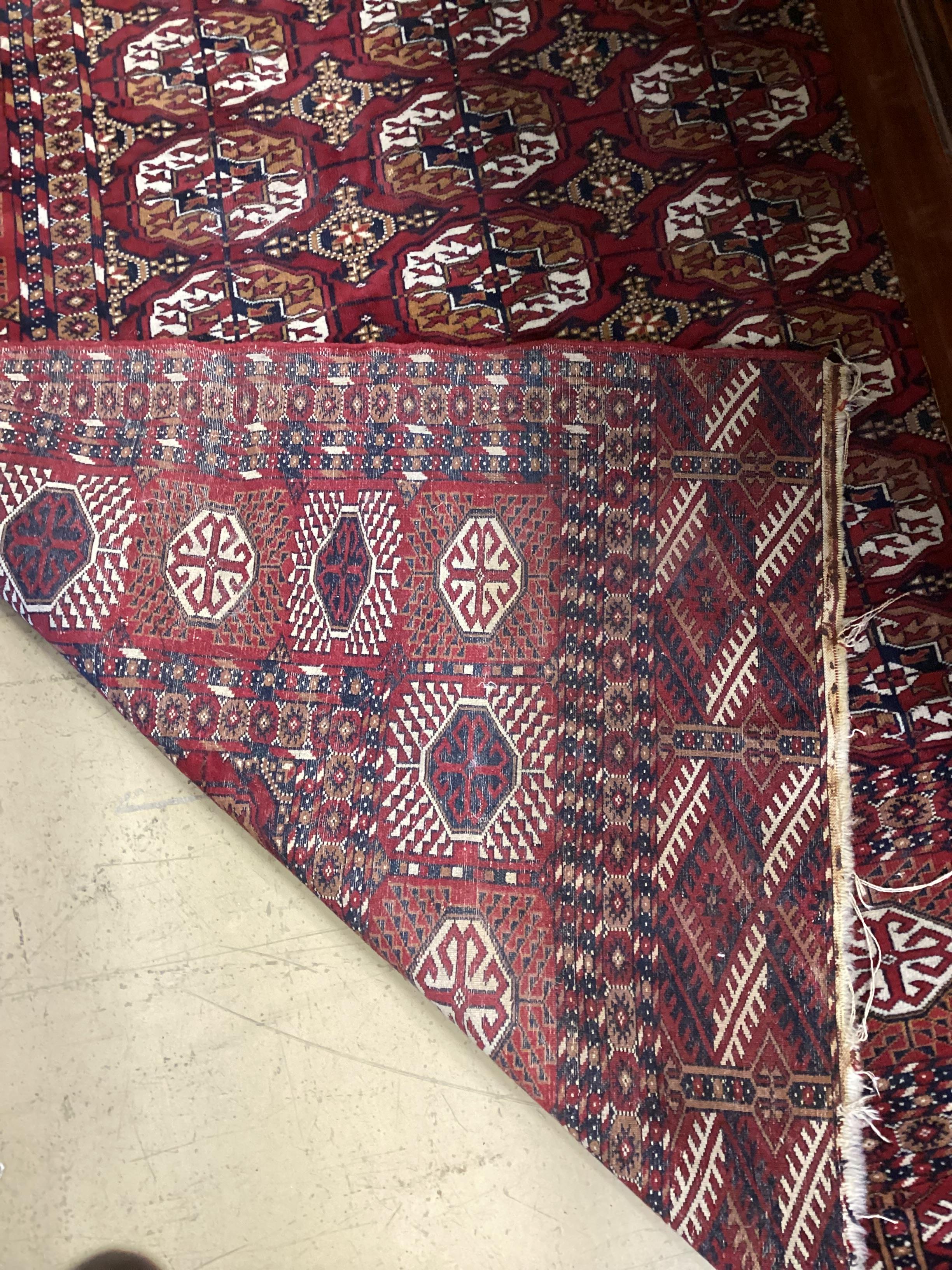 A Bokhara rug and a Belouch runner larger 250cm x 156cm, 200cm x 107cm